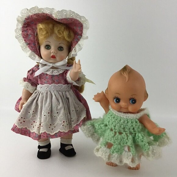 Rothschild Doll Co. Vinyl Jointed 1985 Blonde Braids Green Eyes 11” Floral Dress - Picture 3 of 16